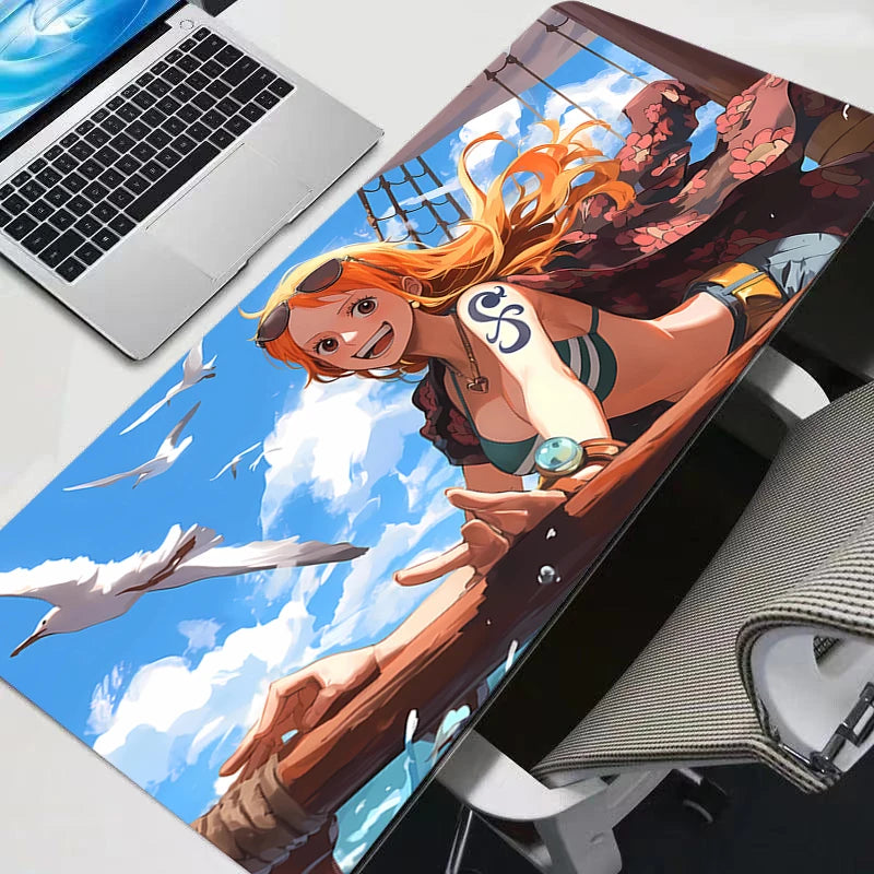 Mouse Pad Large Gamer One Piece Anime Durable Gaming Accessories Speed Keyboard Rubber Lock Edge Desk Mat Laptop Mousepad