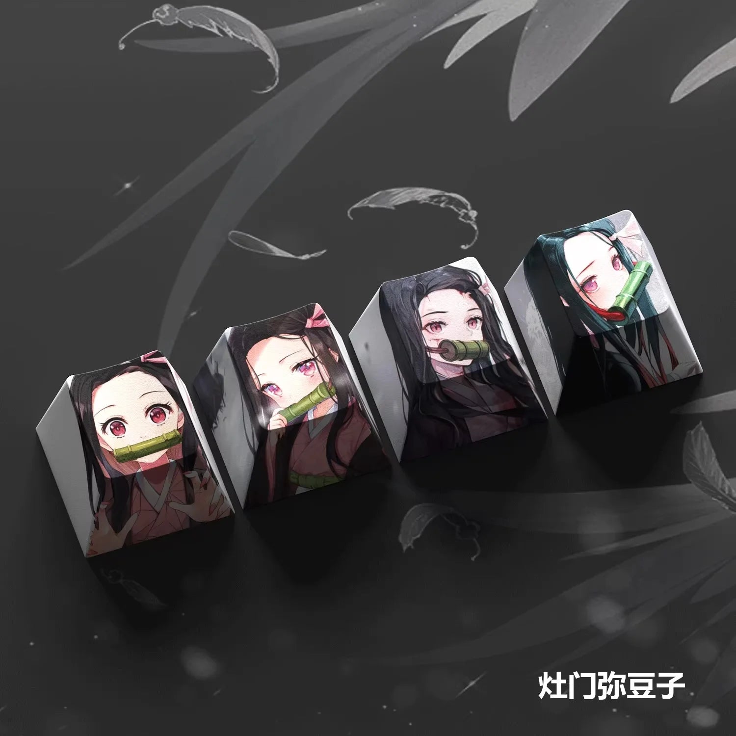 4-Pack Hot Demon Slayer Anime Keycaps for Mechanical Keyboard Cherry Pbt Custom Keycap Set Cross Axis Pc Gaming Accessories Gift