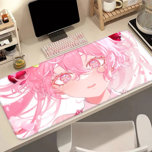 Anime H-Hatsune M-Miku Pink Sakura Kawaii Large 90X40 Extended Mouse Pad Non Slip Desk Mat Keyboard Rug for PC Gamer Laptop