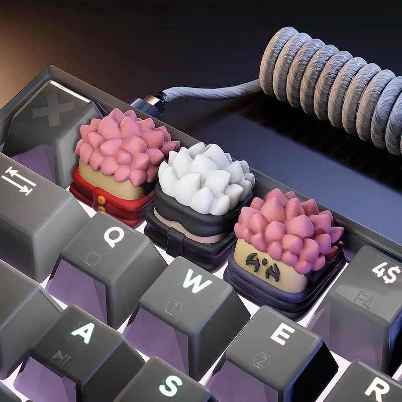 Jujutsu Kaisen Artisan Keycaps Gojo Satoru Yuji Itadori Sukuna Diy Anime Peripheral Keycaps for Mechanical Keyboards Gaming Fans
