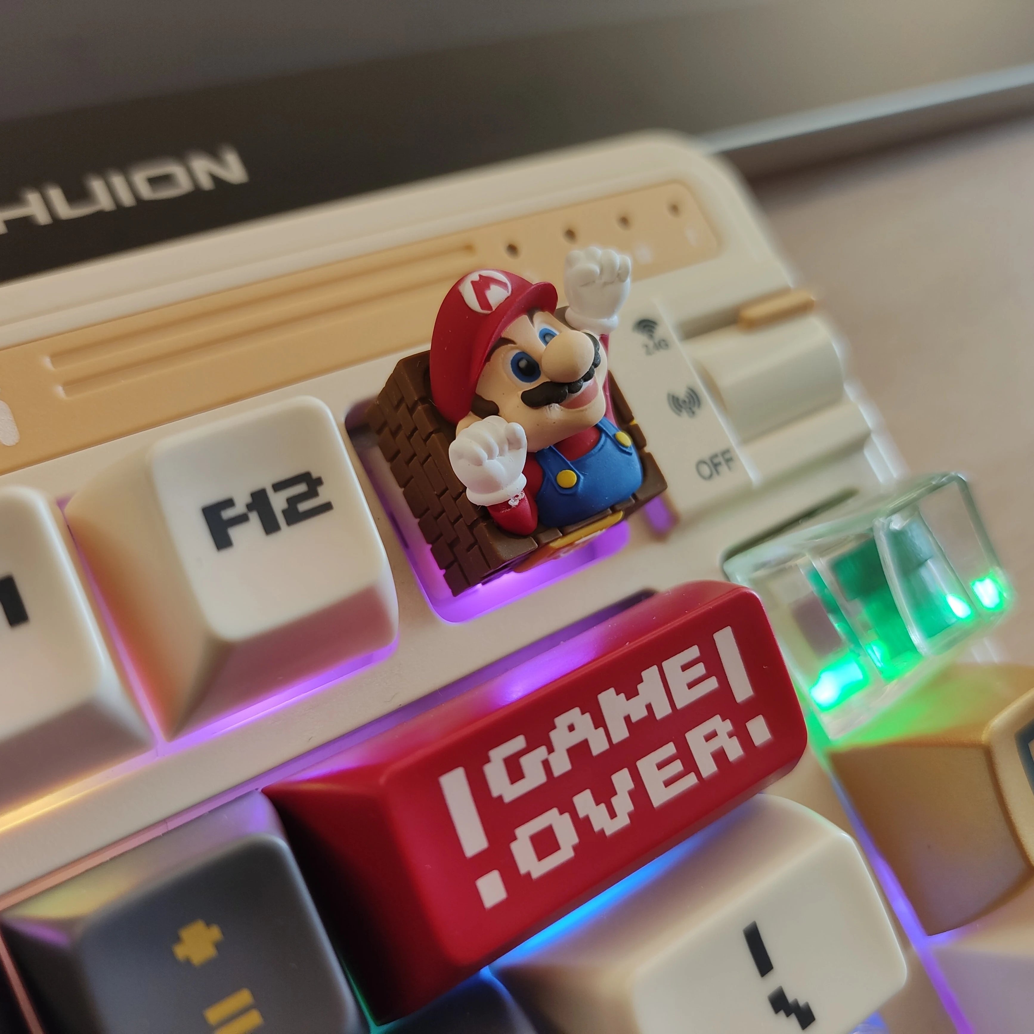 Mario Single Resin Keycap Luigi Peach Yoshi for Mechanical Keyboard Decoration Replace Esc Anime Keycap Surprise Gift for Gamers