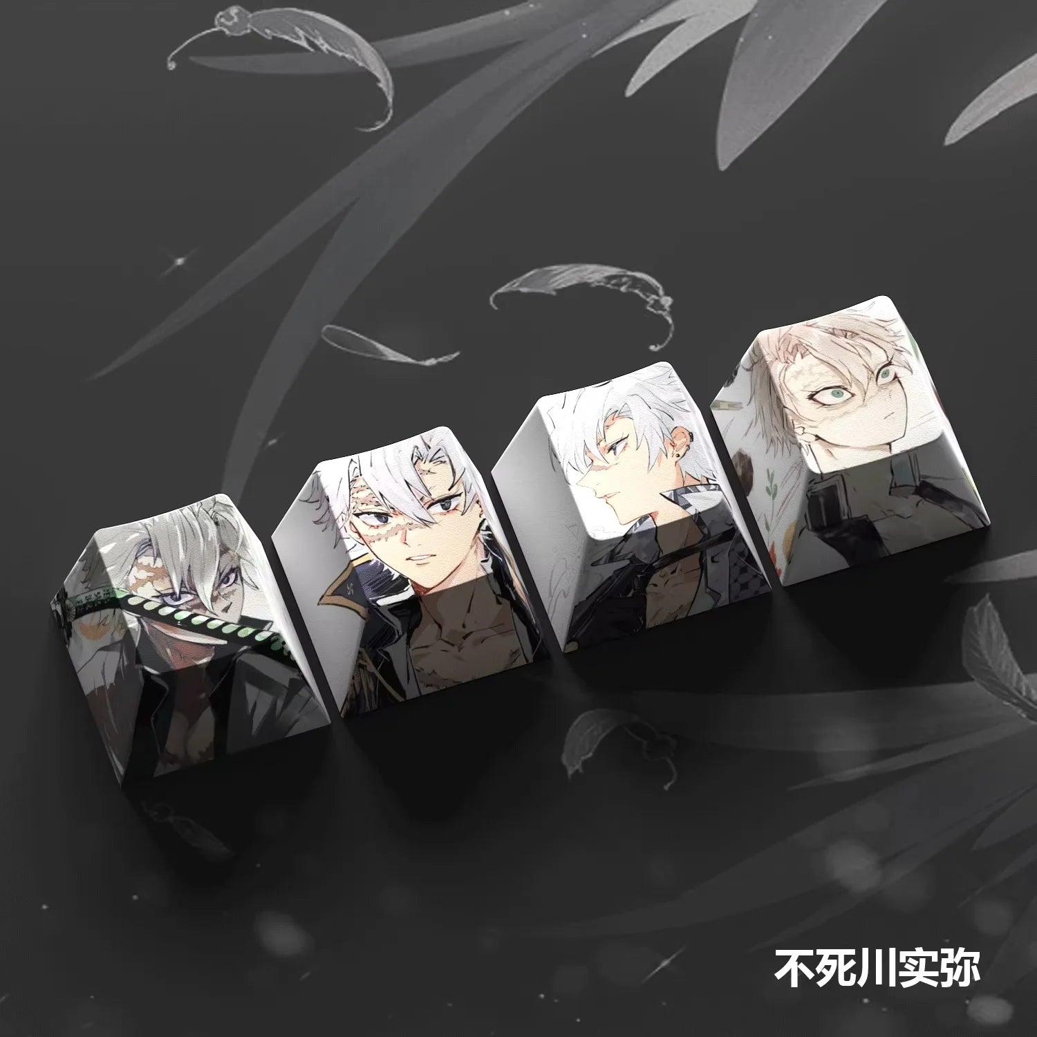 4-Pack Hot Demon Slayer Anime Keycaps for Mechanical Keyboard Cherry Pbt Custom Keycap Set Cross Axis Pc Gaming Accessories Gift