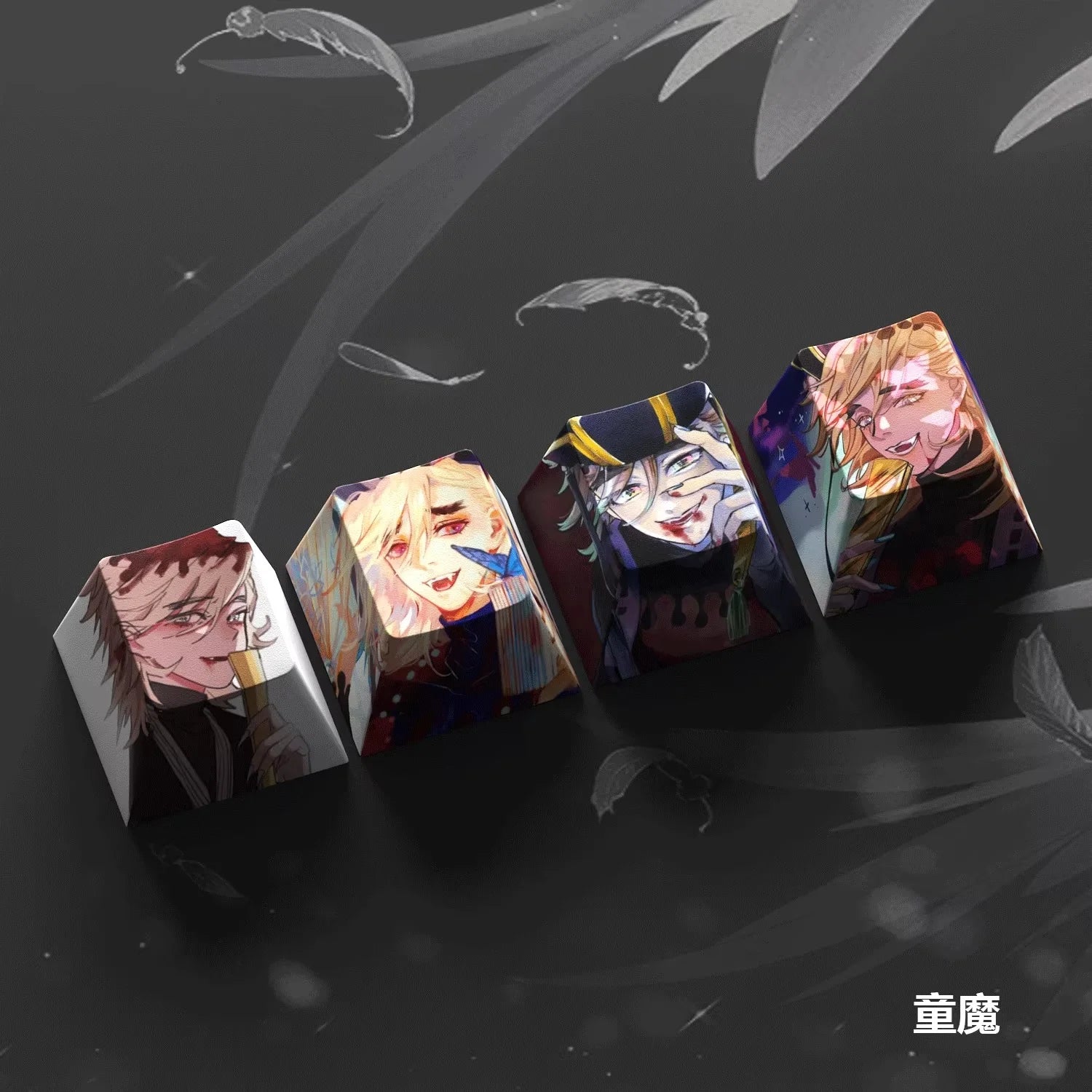 4-Pack Hot Demon Slayer Anime Keycaps for Mechanical Keyboard Cherry Pbt Custom Keycap Set Cross Axis Pc Gaming Accessories Gift