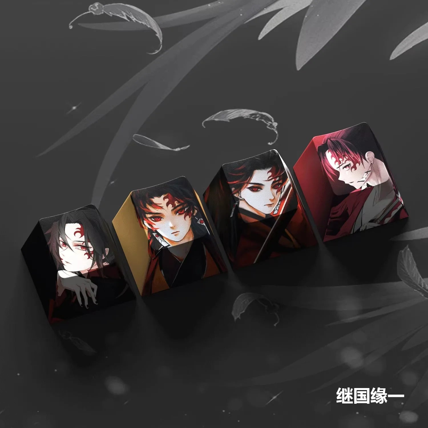 4-Pack Hot Demon Slayer Anime Keycaps for Mechanical Keyboard Cherry Pbt Custom Keycap Set Cross Axis Pc Gaming Accessories Gift