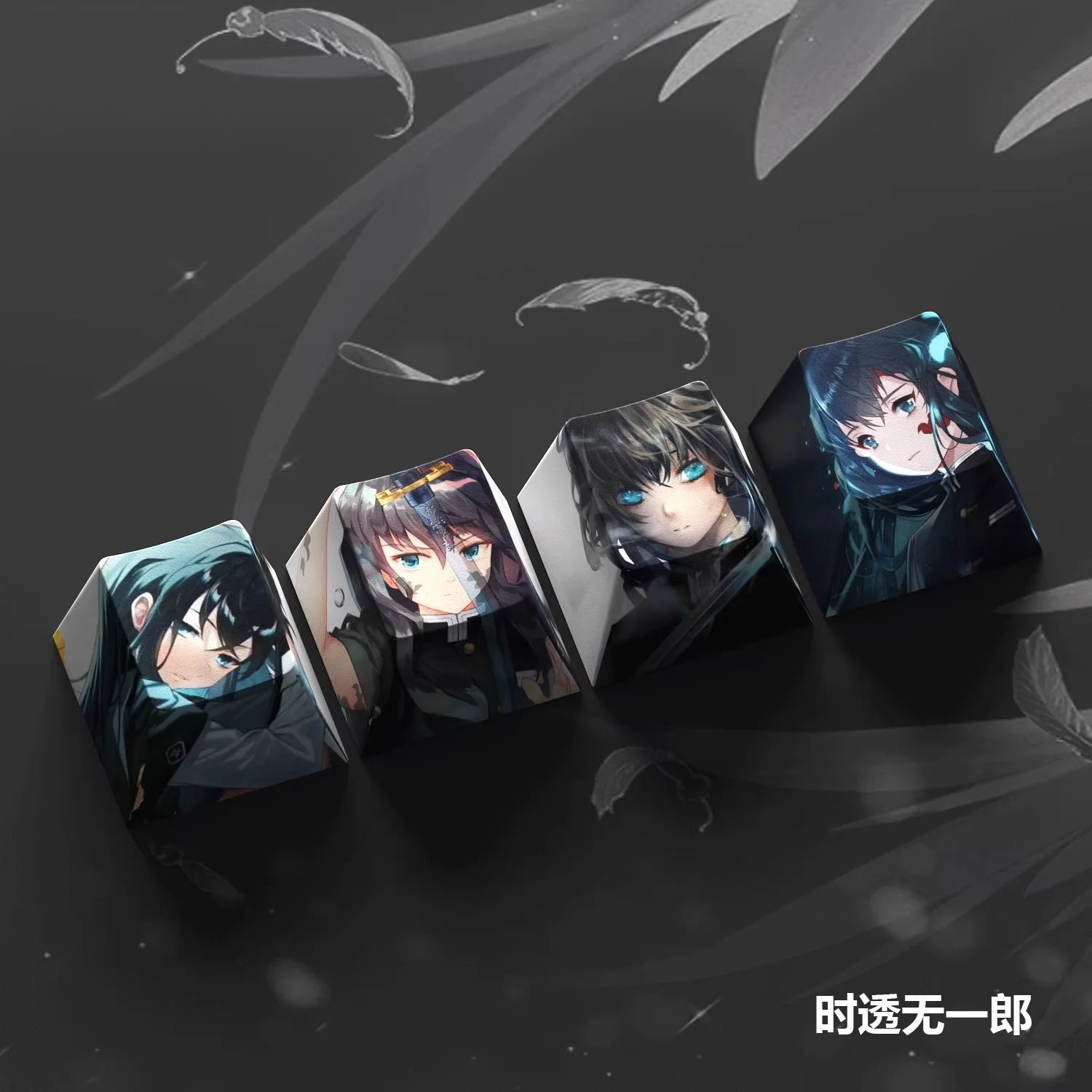 4-Pack Hot Demon Slayer Anime Keycaps for Mechanical Keyboard Cherry Pbt Custom Keycap Set Cross Axis Pc Gaming Accessories Gift