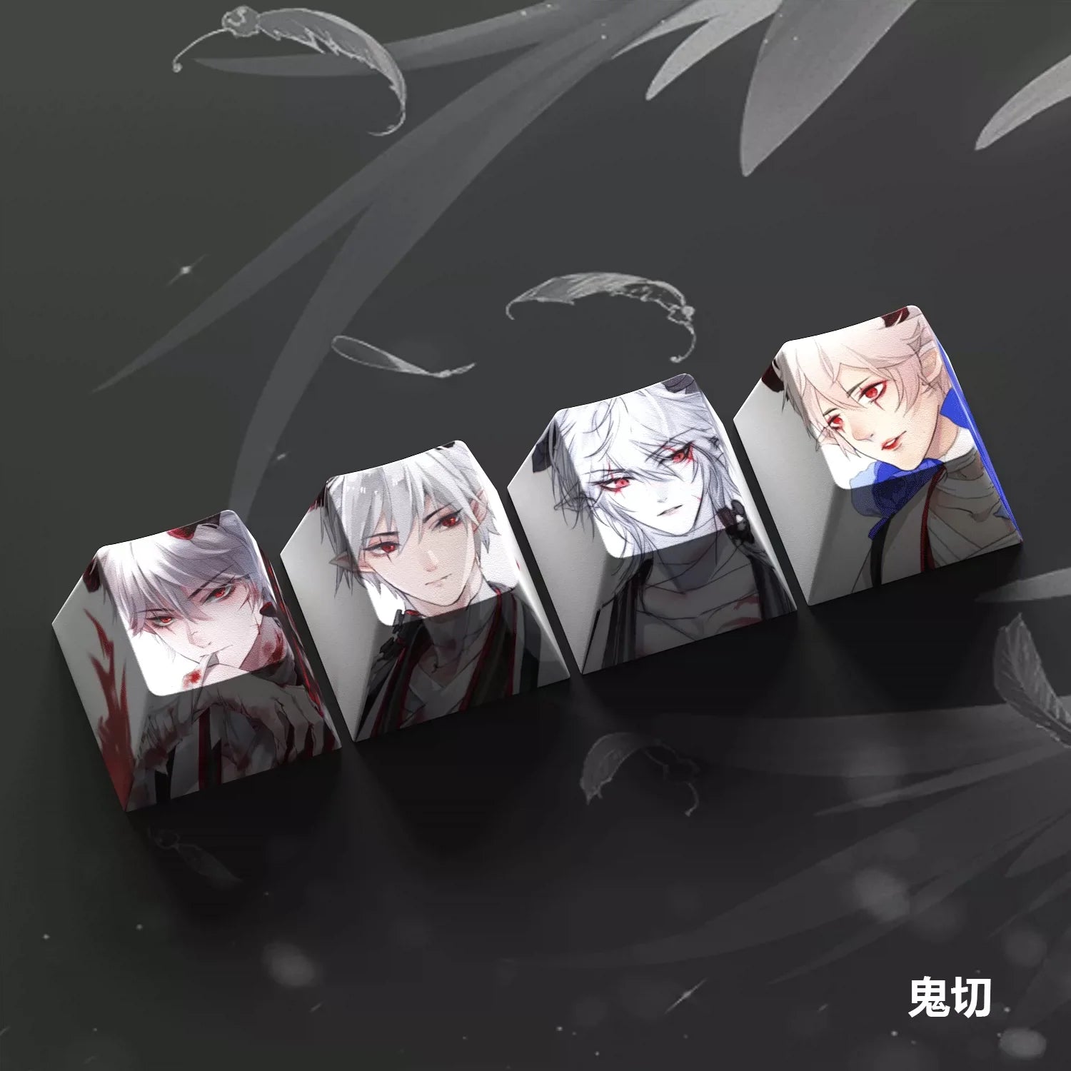 4-Pack Hot Demon Slayer Anime Keycaps for Mechanical Keyboard Cherry Pbt Custom Keycap Set Cross Axis Pc Gaming Accessories Gift