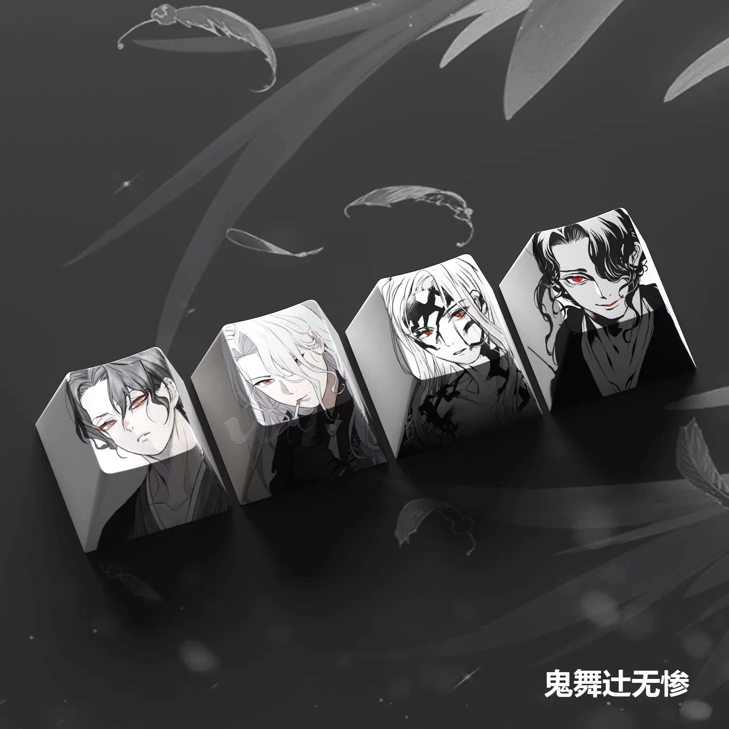 4-Pack Hot Demon Slayer Anime Keycaps for Mechanical Keyboard Cherry Pbt Custom Keycap Set Cross Axis Pc Gaming Accessories Gift