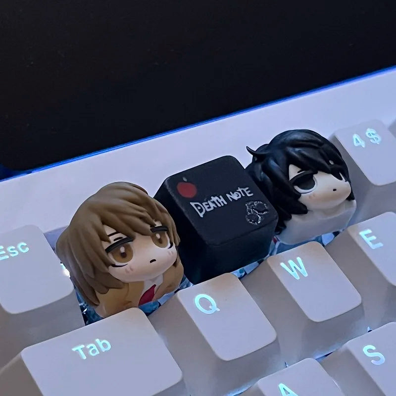 Cartoon Death Note Light Yagami L Character Merchandise Cute Anime Custom Mechanical Keyboard Keycaps ESC Otaku Surprise Gifts